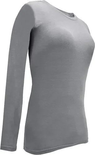 Vista 35 de Natural Uniforms Camiseta Under Scrub para mujer, cuello redondo, manga larga, paquete de 3, paquete múltiple de 3