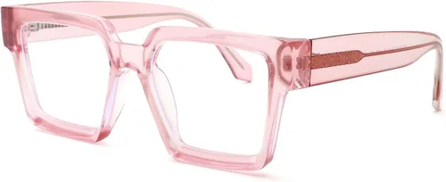 Vista 9 de Pro Acme Gafas cuadradas de gran tamaño con luz azul para hombres y mujeres, a la moda, rectangulares, con marco grueso, UV400, gafas falsas
