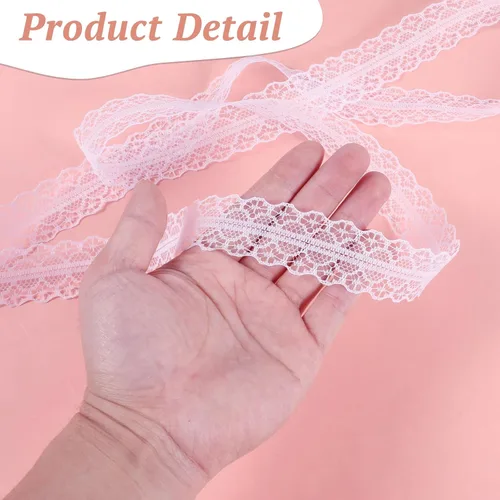 Vista 3 de Giantree Cinta de encaje blanco de 25 yardas, cinta de encaje de 1.2 pulgadas de ancho, cinta de tela floral vintage para envolver regalos, diario