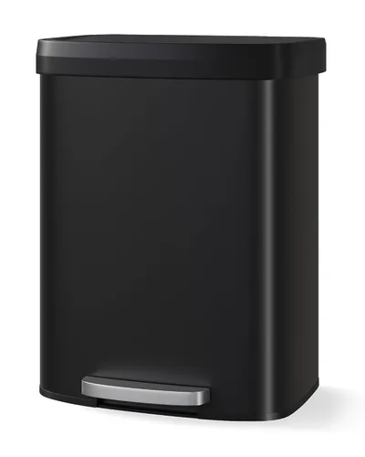 Vista 15 de Garvee Basurero de metal de 13 galones / 50 L con tapa, bote de basura grande para cocina, cubo de basura de metal a prueba de óxido con pedal