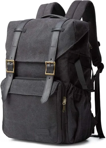 Vista 11 de BAGSMART - Mochila para cámara, mochilas de cámara DSLR para fotógrafos, mochila de fotografía impermeable antirrobo con compartimento para portátil