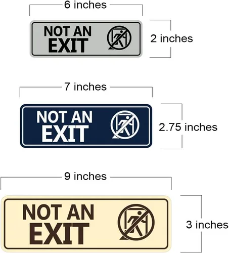 Vista 5 de Letrero estándar NOT an EXIT (Stick Man) (negro/oro), tamaño pequeño