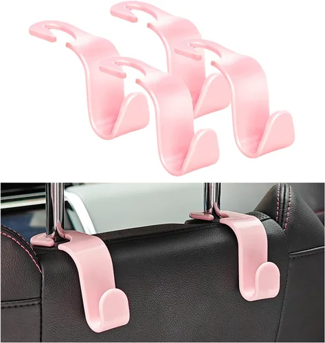 Vista 9 de Ziciner 4 ganchos para reposacabezas de asiento de automóvil, organizador de almacenamiento para asiento trasero, accesorios universales para Negro