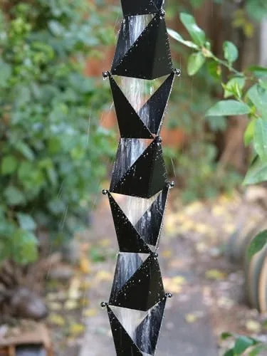 Vista 3 de Cadena de lluvia Origami - Negro - 11 pies