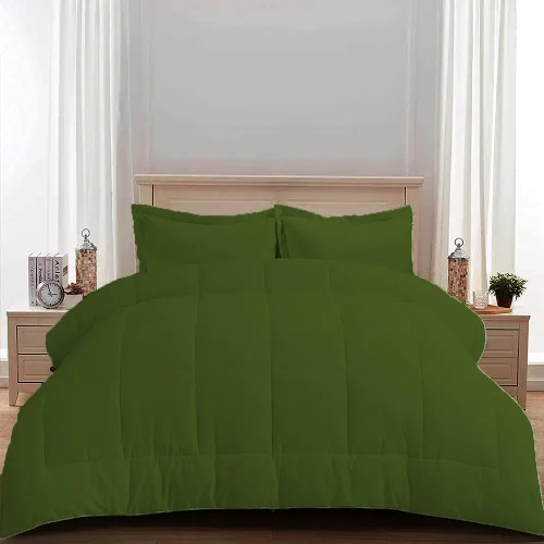 Vista 17 de Edredón 100% algodón egipcio de 500 GSM, súper suave, relleno alternativo de plumón con 2 fundas de almohada, colección de insertos para clima frío
