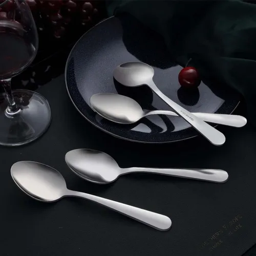 Vista 7 de Unokit - Juego de 24 cucharas de té – Cuchara de acero inoxidable de 6.7 pulgadas, postre, mesa, cucharas de cubiertos solo para el hogar, cocina