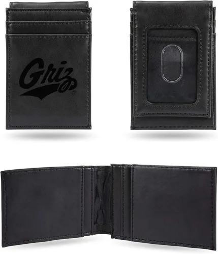 Vista 158 de Cartera de bolsillo frontal grabada con láser NCAA - Compacta/Cómoda/Delgada
