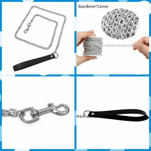 Vista 5 de Gargantilla de cuero con correa de cadena para adolescentes, punk gótico Y2K, accesorios de cosplay, tres anillos o y dijes de cadenas