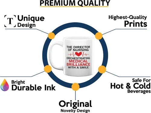 Vista 3 de Nurse Director Coffee Mug 11oz White -Brilliance - Labor Clinical Certified Nursing Assistant Surgica Oncology Practitioner