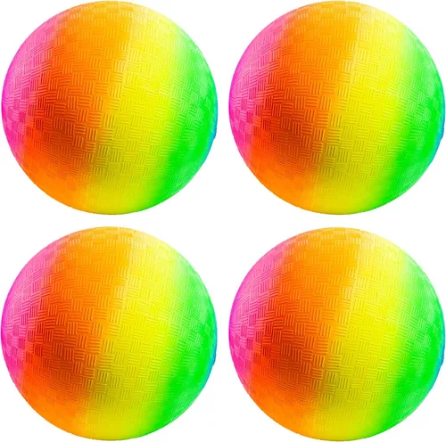 Vista 9 de PlayBolt Rainbow Playground Ball - Pelota inflable de goma de 8.5 pulgadas (paquete de 1) para niños y adultos, juegos en interiores y exteriores