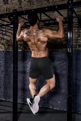 Vista 3 de COOFANDY Paquete de 2 pantalones cortos de entrenamiento para hombre, de secado rápido, pantalones cortos deportivos ligeros de 5 pulgadas