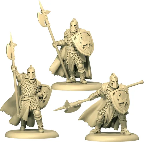 Vista 3 de CMON A Song of Ice and Fire - Juego de miniaturas de mesa Baratheon Halberdiers - House Baratheon Vanguard Defense! Juego de estrategia