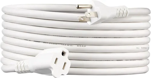 Vista 28 de Amazon Basics - Cable de extensión de 3 pies, extensor de toma de 3 clavijas, cable de extensión para interiores, 13 amperios, 125V, color negro
