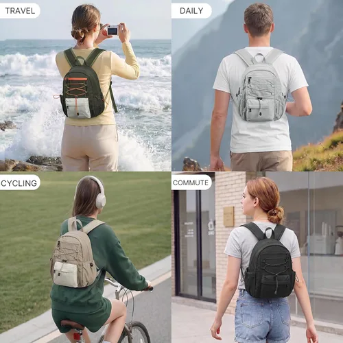 Vista 8 de G4Free Mochila pequeña de 10L para mujer y hombre Negro