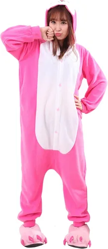 Vista 10 de Honeystore Pijama unisex cálida para adultos, cosplay, conejo, ropa para el hogar Azul