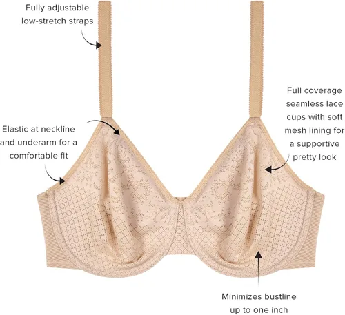 Vista 8 de Wacoal Sujetador reductor de efectos visuales de talla grande para mujer