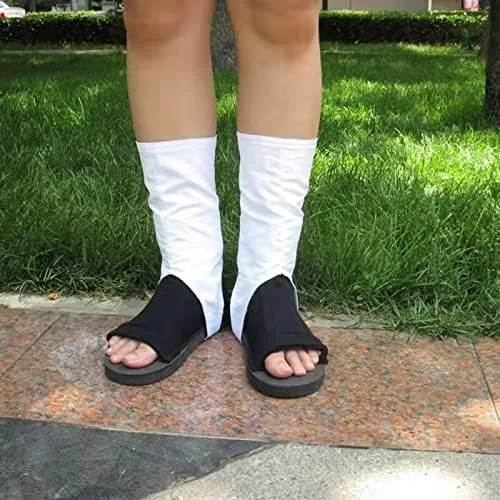 Vista 6 de Zapatos de cosplay de talla estadounidense, zapatos de fiesta, color blanco, zapatos negros hombresmujeres
