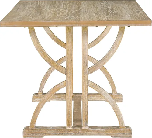 Vista 111 de Juego de mesa de comedor vintage de 6 piezas, juego de mesa de comedor de cocina de madera maciza con 4 sillas ergonómicas acolchadas y banco, mesa