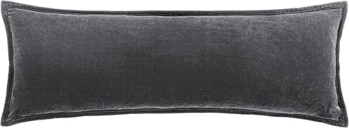 Vista 8 de HiEnd Accents Stella Almohada Lumbar de Terciopelo de Seda Sintética, 14x42 pulgadas, Negro, Ropa de Cama de Lujo de Estilo Romántico Occidental