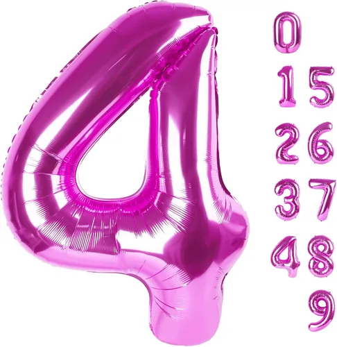 Vista 57 de Globos con números de 40 pulgadas, color negro, para decoraciones de cumpleaños de 10 a 100 años Jumbo 40In & Vibrant Color, With Hanging Holes