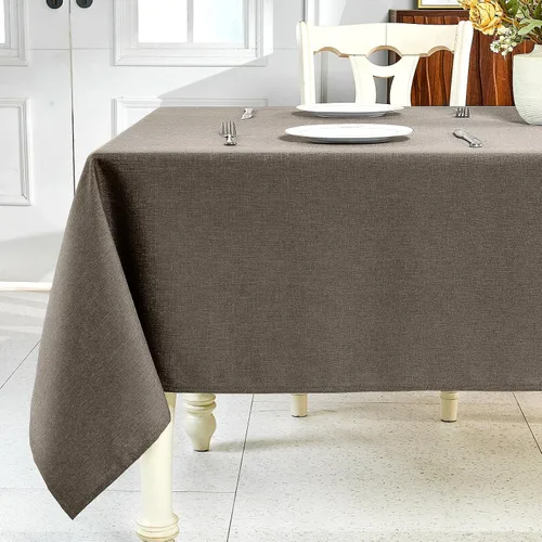 Vista 23 de IVAPUPU Mantel de Lino Texturizado para Mesa Rectangular - Mantel de Tela Impermeable Rectangular Sin Arrugas Limpiable Cubierta de Comedor