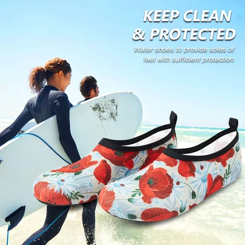 Vista 6 de Deevike Zapatos acuáticos para mujeres y hombres, estilo descalzo, de secado rápido, calcetines de agua sin cordones para playa, piscina, natación