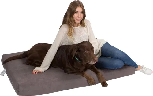 Vista 9 de Cama para perro de espuma ortopédica lavable con memoria de Pet Support Systems, mediana, 34 pulgadas x 22 pulgadas x 4 pulgadas, azul denim