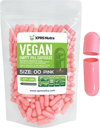 Vista 21 de XPRS Nutra Cápsulas vacías de tamaño 00 – 100 cápsulas veganas vacías – Pastillas vacías vegetarianas – Relleno de cápsulas vegetales DIY