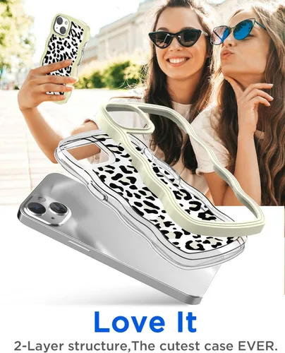 Vista 5 de AICase Funda para iPhone con estampado de leopardo/guepardo para iPhone (amarillo, iPhone 11)