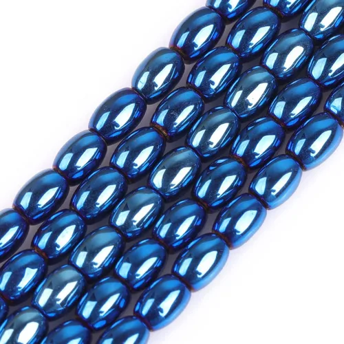 Vista 28 de Cuentas de hematita para hacer joyas, piedras preciosas semipreciosas de 0.394 x 0.551 in, color azul con revestimiento metálico, 15 pulgadas JOE