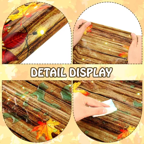 Vista 5 de Tranqun - 4 manteles de plástico para otoño, 108 x 54 pulgadas