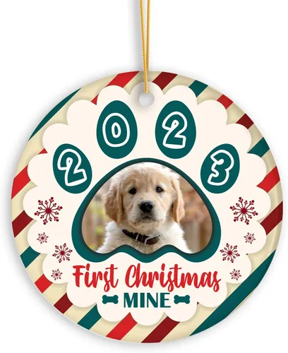 Vista 6 de Adorno de bebé de primera Navidad con foto personalizada, adorno de árbol de Navidad con foto personalizada, adorno de recuerdo de bebé, regalo