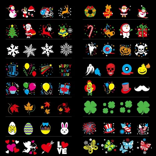 Vista 2 de Proyector de luces de Navidad de Halloween al aire libre, luces de proyector de vacaciones de Halloween, 16 diapositivas HD, luces LED impermeables