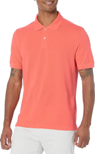 Vista 15 de Amazon Essentials Camiseta polo para hombre de manga corta y ajuste ajustado de algodón piqué Naranja Albaricoque