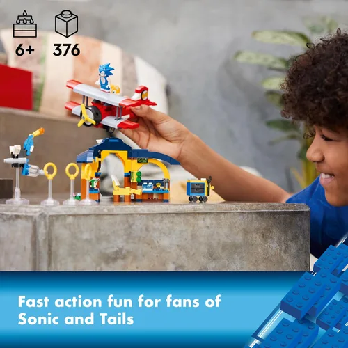 Vista 2 de LEGO Sonic The Hedgehog Tails' Workshop and Tornado Plane 76991 - Juego de juguetes de construcción, juguete de avión con 4 figuras de Sonic