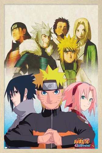 Vista 14 de Trends International Naruto Shippuden - Póster de pared de arte clave, 14.725 x 22.375 pulgadas, versión enmarcada de madera de granero