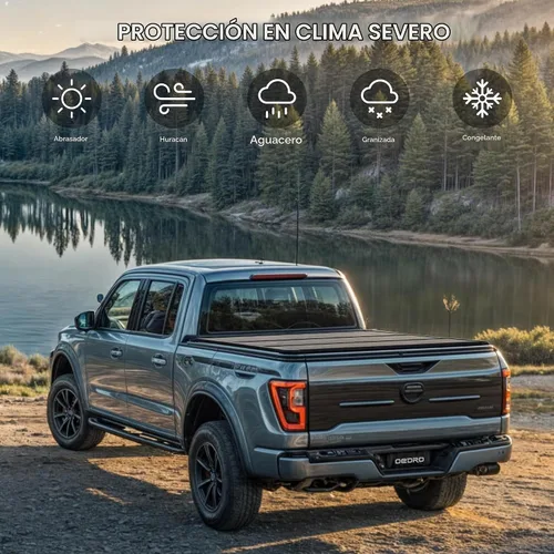 Vista 5 de OEDRO FRP Cubierta Tonneau Rígida de Triple Pliegue Compatible con Chevy Silverado 1500 y GMC Sierra 1500 2007-2013 Nuevo Estilo de Carrocería Cama