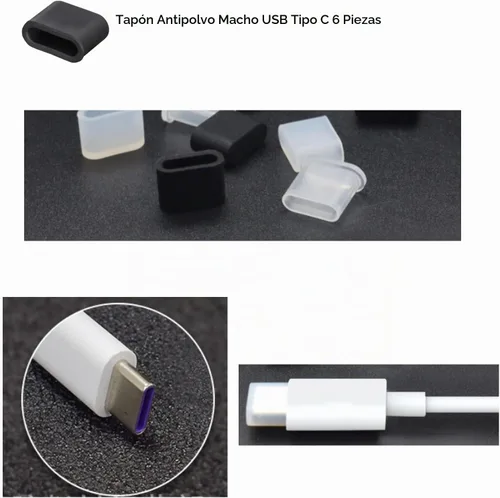 Vista 7 de 30 tapones USB antipolvo con 6 tipos, tapón antipolvo USB tipo C, protector de puerto de silicona suave micro USB, protector de cubierta antipolvo