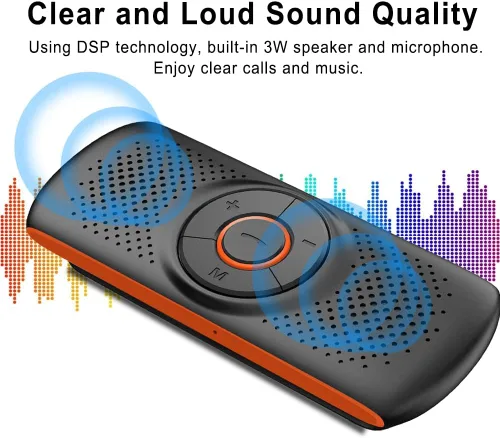 Vista 5 de Skybess Altavoz Bluetooth de coche para teléfono celular, altavoz portátil Bluetooth 5.3 manos libres, reproductor de música inalámbrico, kit