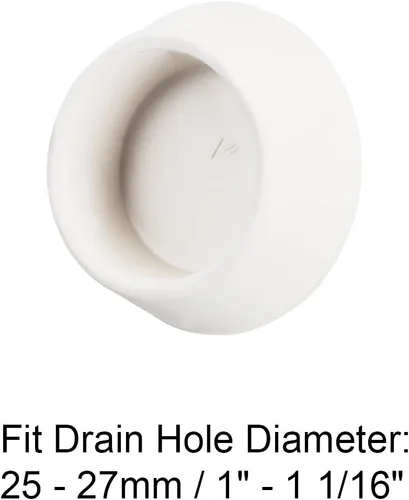 Vista 4 de uxcell Tapón de goma para fregadero, tapón de drenaje blanco para drenaje de 1 a 1-1/16 pulgadas con anillo para colgar para tina, cocina y baño, 3