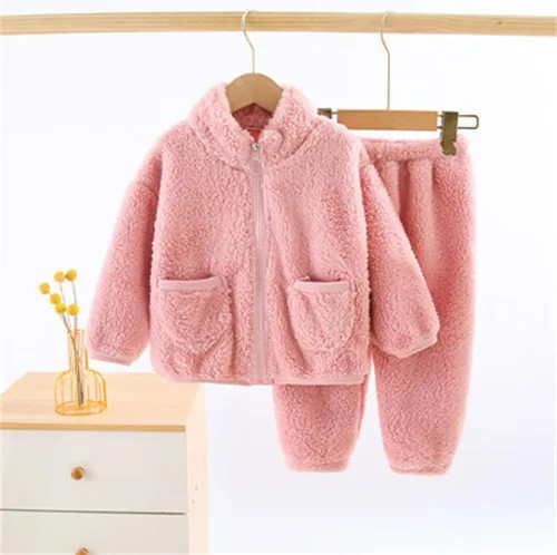 Vista 2 de Conjunto de 2 piezas de camiseta de manga larga para niña, traje de algodón suave, cuello redondo, manga larga, trajes de bebé