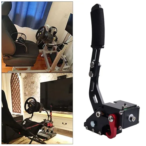 Vista 6 de CNRAQR PCPS4PS5 Racing Game USB Handbrake 16Bit SIM for Racing Games, Compatible with Logitech G29 Simulate Linear Handbrake Realize Switch