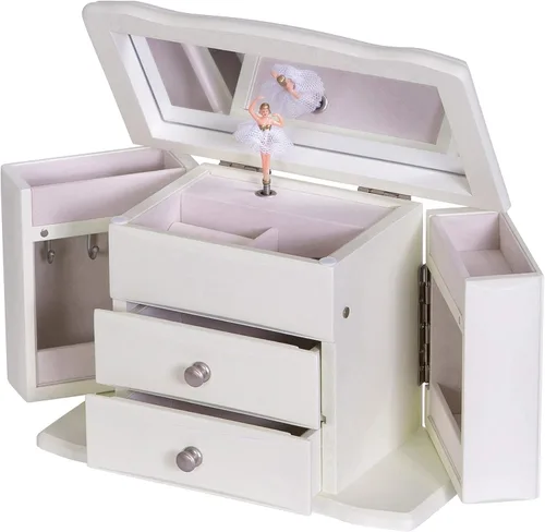 Vista 8 de Mele & Co. Joyero musical de Angelica personalizado para niñas, organizador de joyas musical grabado personalizado para niños, niños y niñas pequeñas