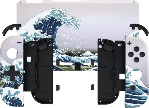 Vista 3 de eXtremeRate Dpad Version - Juego completo personalizado de carcasa para Nintendo Switch placa trasera de repuesto de consola de agarre suave al