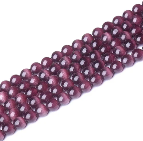 Vista 35 de Cuentas de Ojo de Gato Negro, Redondas de 6 mm, Piedras Preciosas Semipreciosas Sueltas para Fabricación de Joyas (63-66 piezas/cadena)