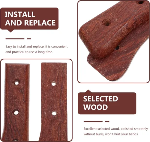 Vista 3 de UPKOCH Mango de cuchillo de madera de pera de repuesto de 3.93 x 1.25 x 0.59 pulgadas, agarre ergonómico para cuchillo de cocina, cómodo y fácil
