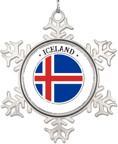 Vista 16 de Adornos de Navidad con la bandera de Nigeria 2022, adorno de copo de nieve para decoración de árbol de Navidad, regalo de recuerdo de metal
