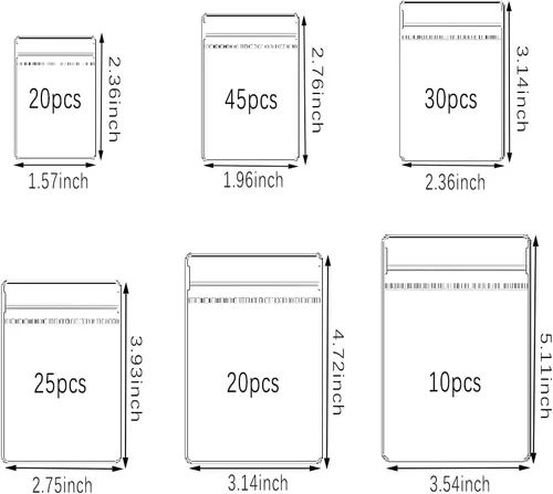 Vista 4 de WEDDINGHELPER Bolsas de joyería, pequeñas bolsas de plástico autosellantes con cierre transparente de PVC para guardar pulseras, anillos, aretes