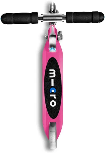 Vista 2 de Micro Kickboard Sprite 2-Wheel Foldable Kids Scooter, Ages 6+, Up to 220lbs Compact Foldable Design for Travel & Storage, Adjustable T-Bar Rosa