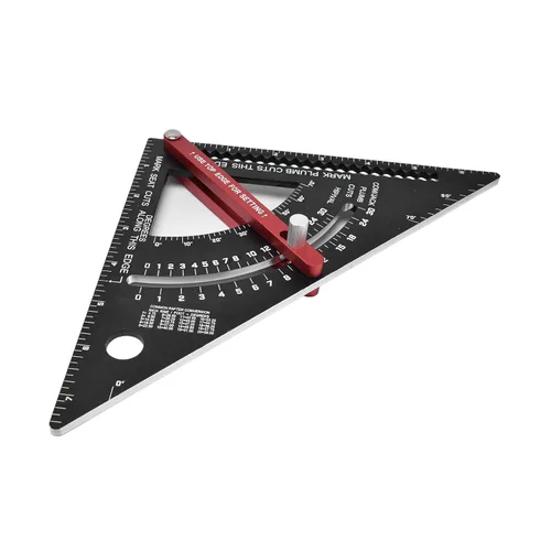 Vista 7 de Hilitand Regla de triángulo ajustable, regla del triángulo de carpintería, Herramienta de diseño multifuncional de aleación de aluminio movible
